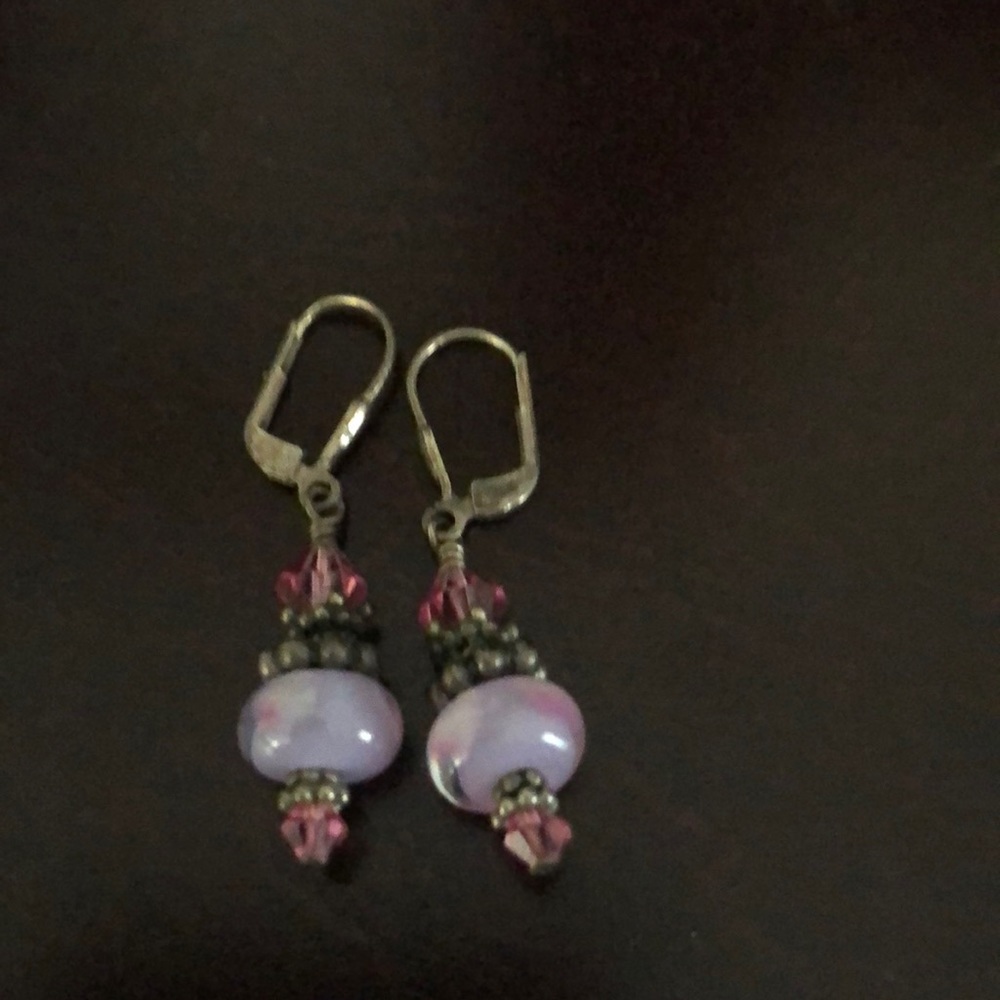 Artisan lamp work bead earrings